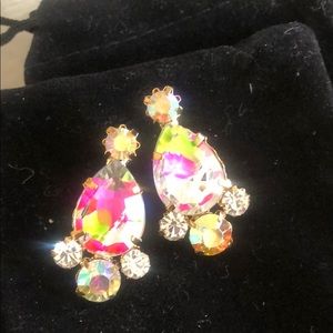 Carnival Crystal & AB Earrings-Gold or Silver